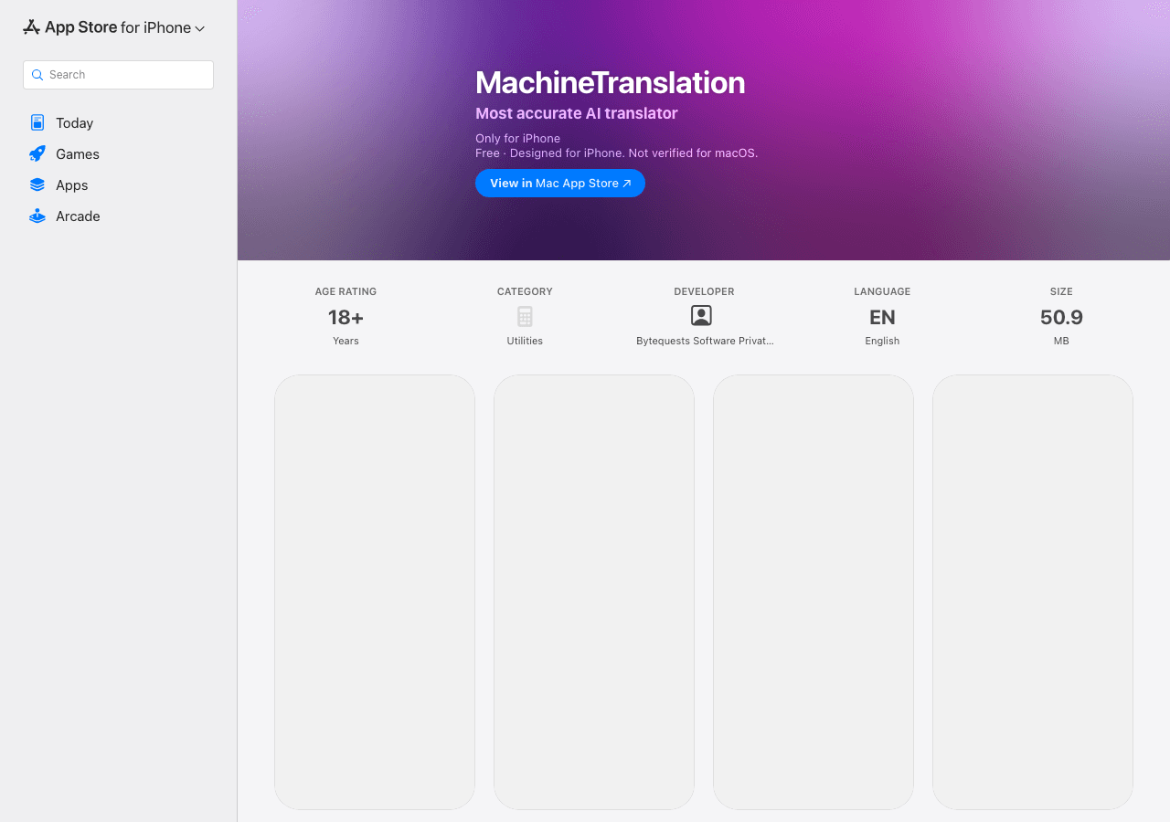 MachineTranslation.com App